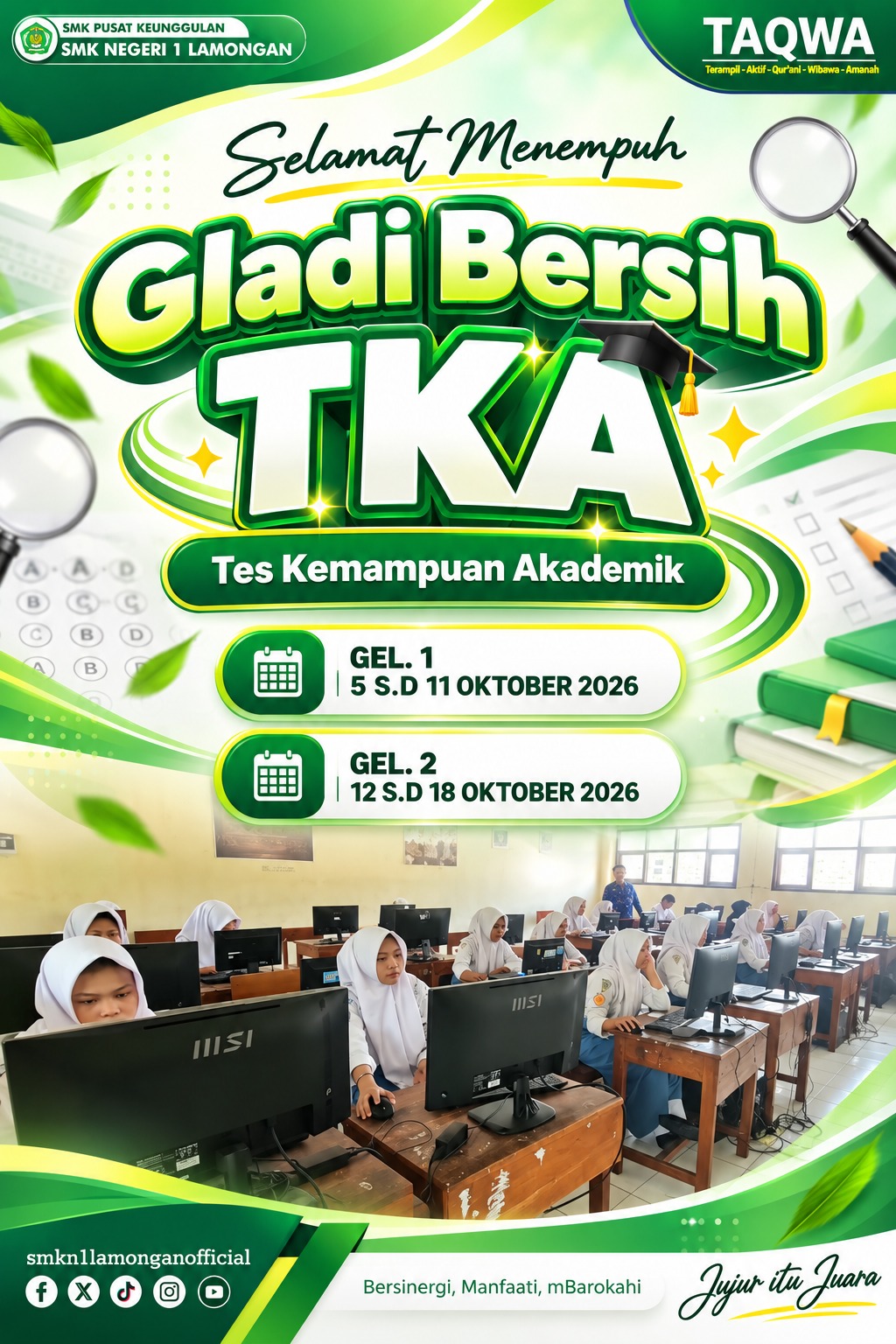 Mantapkan Kesiapan Siswa, SMKN 1 Lamongan Gelar Gladi Bersih Tes Kemampuan Akademik (TKA)