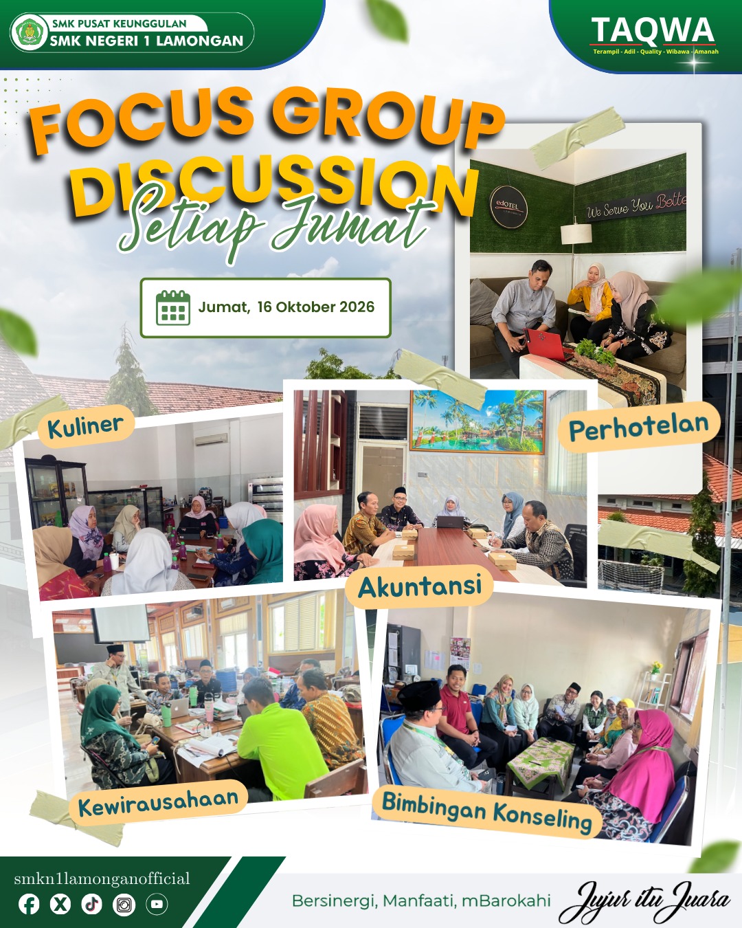 SMKN 1 Lamongan Laksanakan Focus Group Discussion Rutin Setiap Jumat Sebagai Sarana Koordinasi Antarbidang