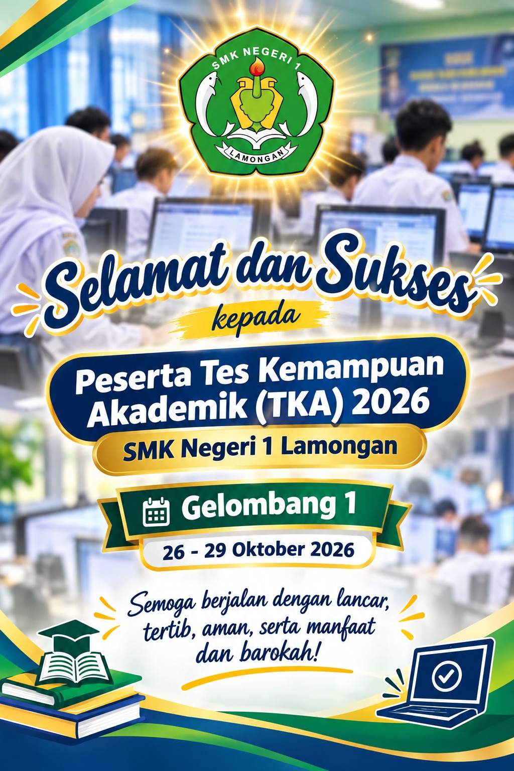 SMK Negeri 1 Lamongan Gelar Tes Kemampuan Akademik (TKA) Berbasis Komputer